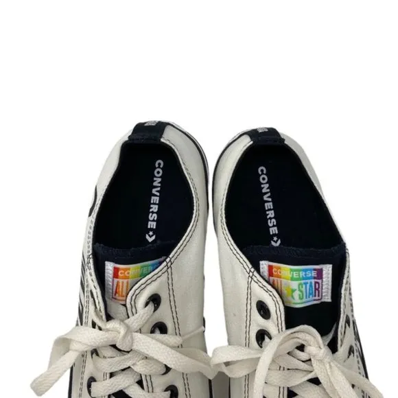 Converse Ctas Low Top Wedding White Canvas Men’s Sneakers Custom 171213C-WHTOFBK