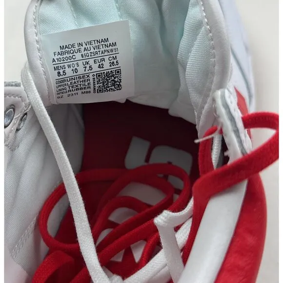 Converse Fastbreak Pro White Red Leather High Top Basketball Sneakers A10200C