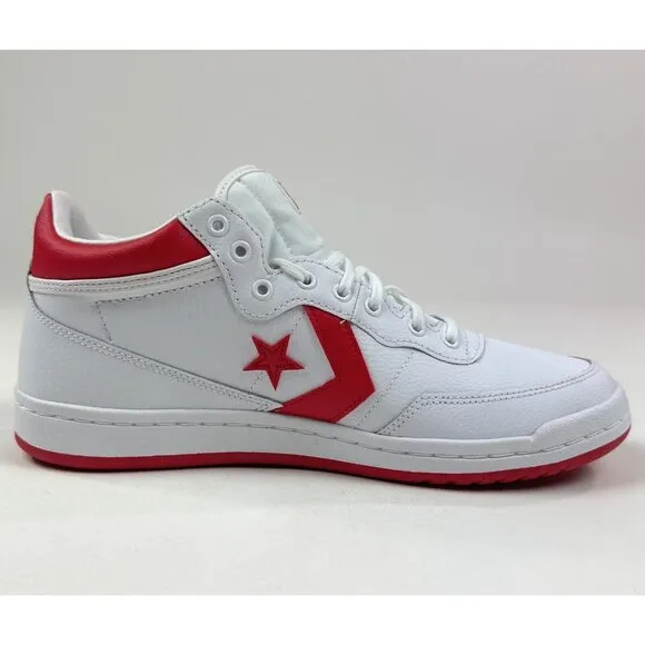 Converse Fastbreak Pro White Red Leather High Top Basketball Sneakers A10200C