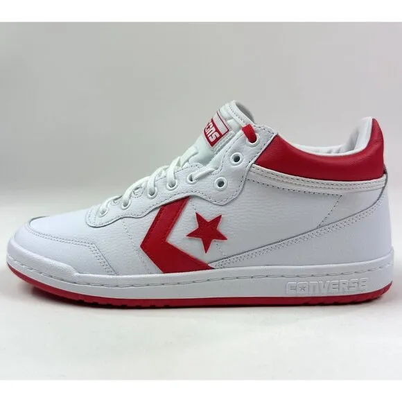 Converse Fastbreak Pro White Red Leather High Top Basketball Sneakers A10200C