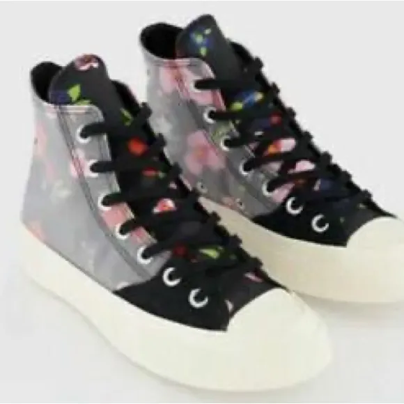 Converse Floral Chuck 70 Sz 6  (men) Hi Top Womens Shoes Black Flower
