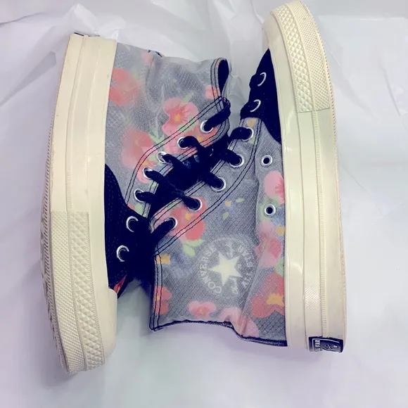 Converse Floral Chuck 70 Sz 6  (men) Hi Top Womens Shoes Black Flower
