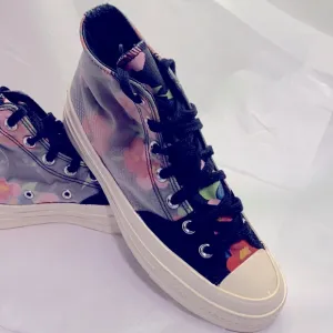 Converse Floral Chuck 70 Sz 6  (men) Hi Top Womens Shoes Black Flower