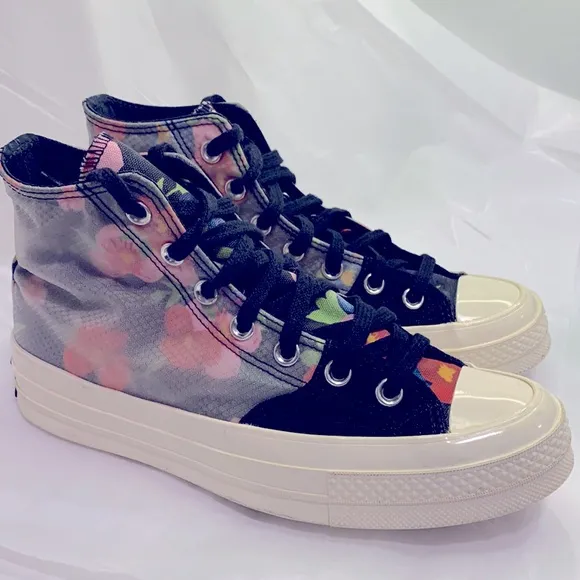Converse Floral Chuck 70 Sz 6  (men) Hi Top Womens Shoes Black Flower