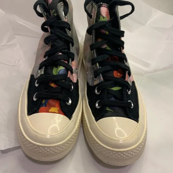 Converse Floral Chuck 70 Sz 6  (men) Hi Top Womens Shoes Black Flower