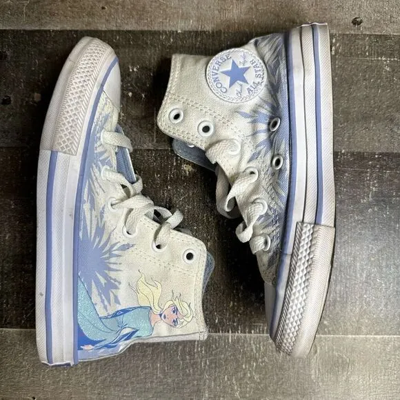 Converse Girls Size 12 Youth Disney Frozen Shoes Chuck Taylor All Star High Top