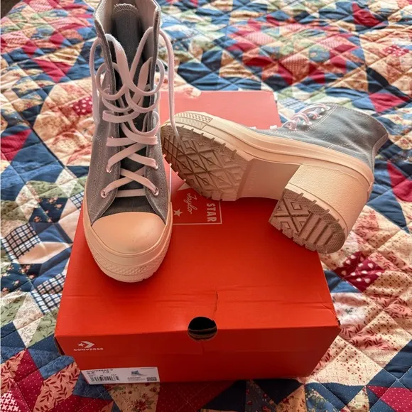 Converse High-Top Athletic Shoes - Blue and White