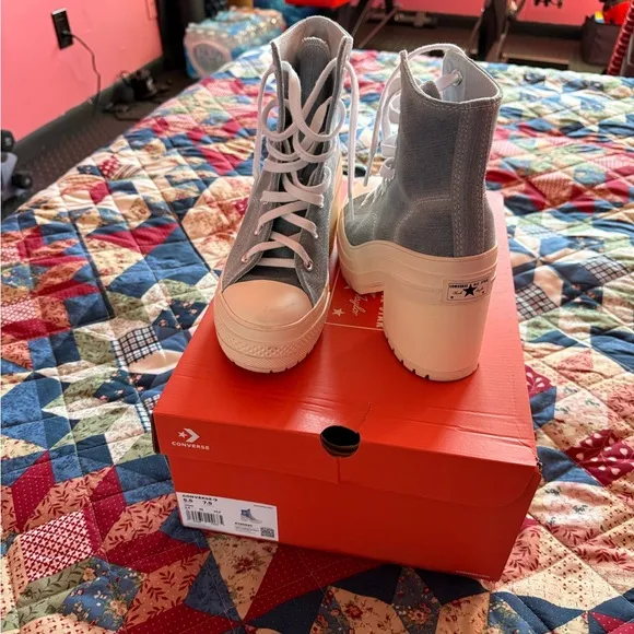 Converse High-Top Athletic Shoes - Blue and White