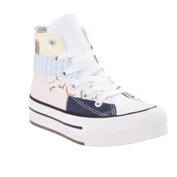 Converse High Top Picnic Patchwork Lifted Youth Sneaker Shoes Size 3