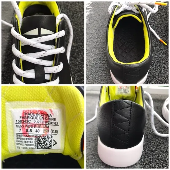 Converse JP Modern LE Black Yellow Shoes Women's AUTHENTIC Size 6.5 158343C