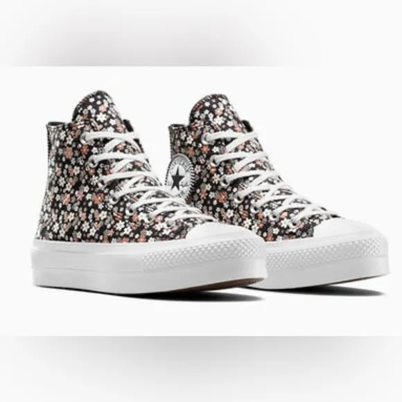 Converse Lift Platform Petite Petals high top shoes black women’s 7