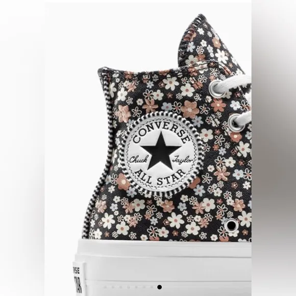 Converse Lift Platform Petite Petals high top shoes black women’s 7