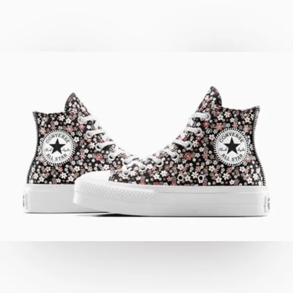 Converse Lift Platform Petite Petals high top shoes black women’s 7