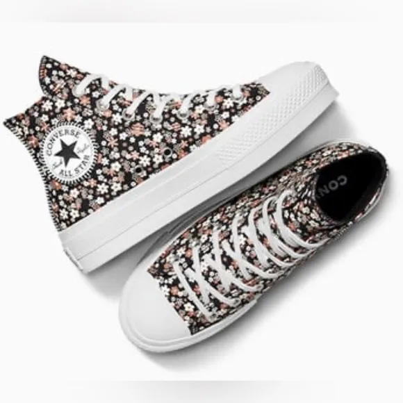 Converse Lift Platform Petite Petals high top shoes black women’s 7