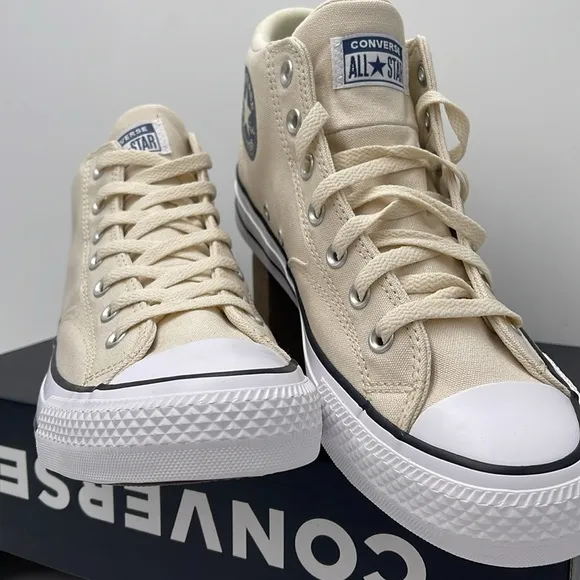 Converse Men's Cream High-Top Sneakers A09458FCTAS MALDEN STREET MID NATURAL