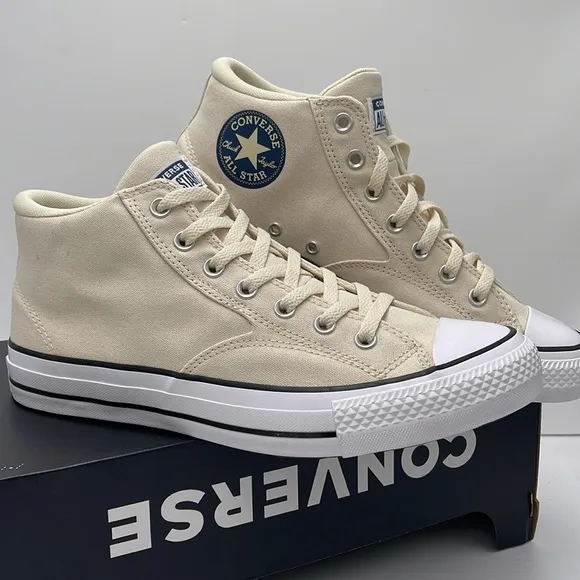 Converse Men's Cream High-Top Sneakers A09458FCTAS MALDEN STREET MID NATURAL