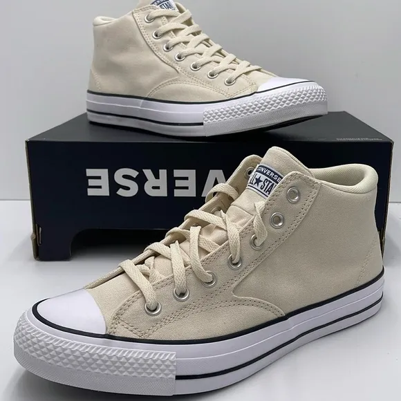 Converse Men's Cream High-Top Sneakers A09458FCTAS MALDEN STREET MID NATURAL