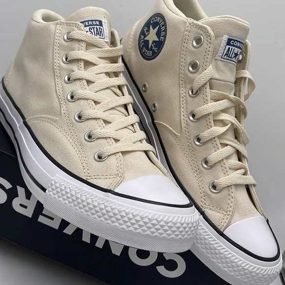 Converse Men's Cream High-Top Sneakers A09458FCTAS MALDEN STREET MID NATURAL