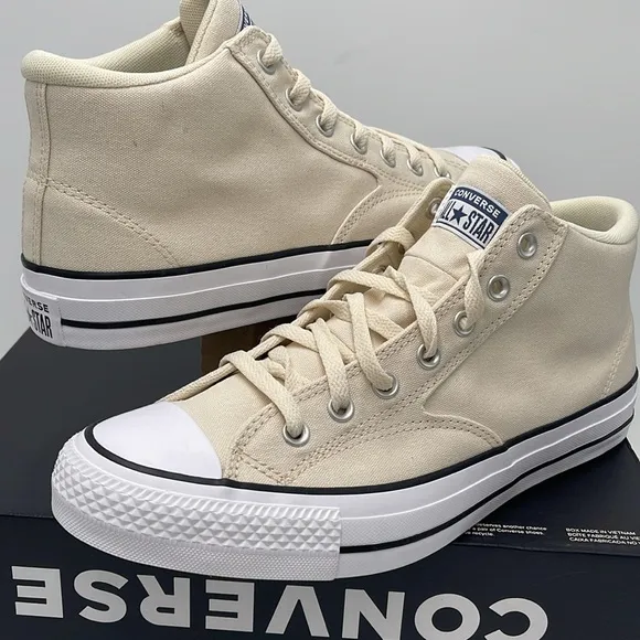 Converse Men's Cream High-Top Sneakers A09458FCTAS MALDEN STREET MID NATURAL