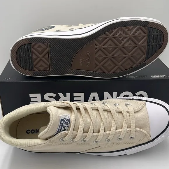 Converse Men's Cream High-Top Sneakers A09458FCTAS MALDEN STREET MID NATURAL