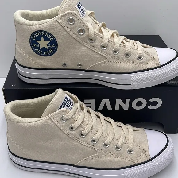 Converse Men's Cream High-Top Sneakers A09458FCTAS MALDEN STREET MID NATURAL