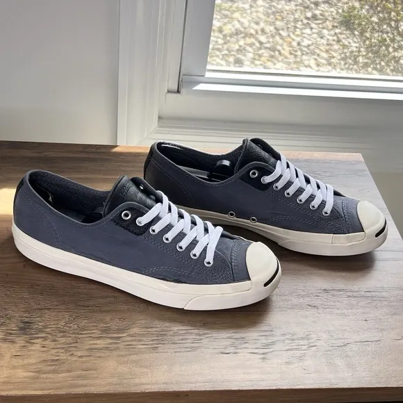 Converse Mens Jack Purcell Black Ox Cork Leather Shoes Sneakers  Sz 10 US