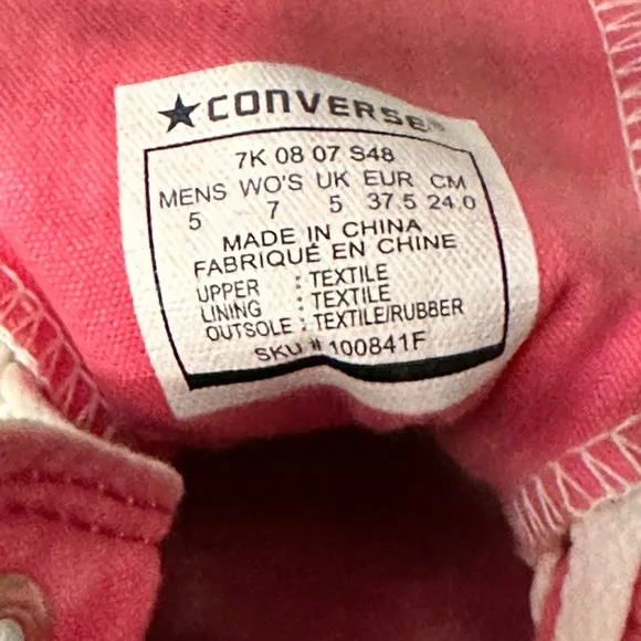 Converse Notebook Print Men's 5 Women’s size 7. Chuck Taylor All Star High Tops