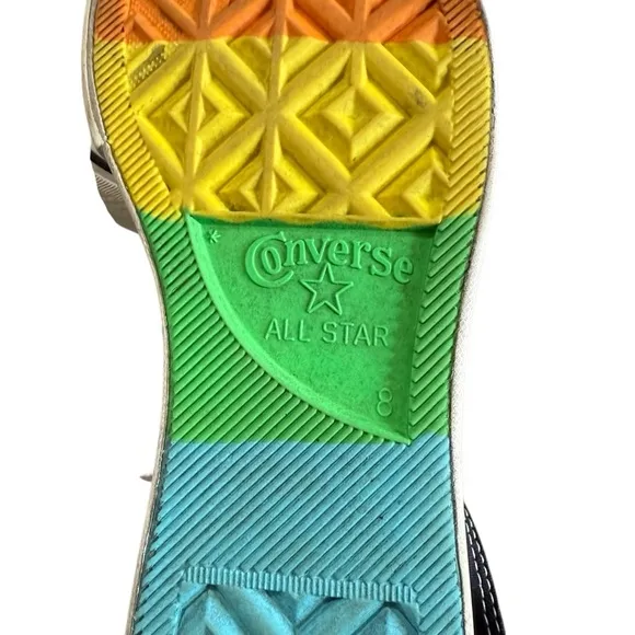 Converse Pride High Top Shoes Rainbow Black 10W/8M