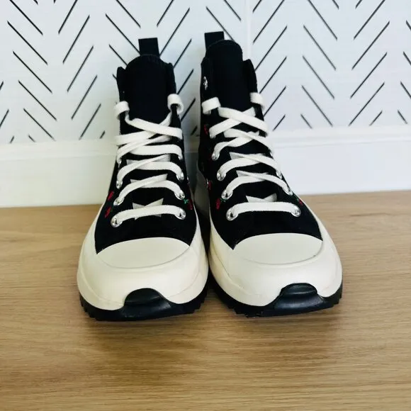 ⭐Converse Run Star Hike Hi Men Shoes Sz 5.5 Platform Cherry Embroidered A08113C⭐