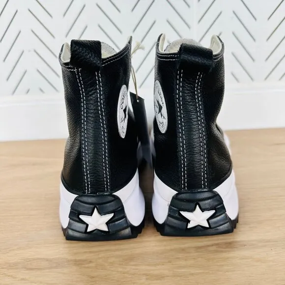 ⭐Converse Run Star Hike Hi Sz 7.5 Men Shoes Leather Sneakers Black White A04292