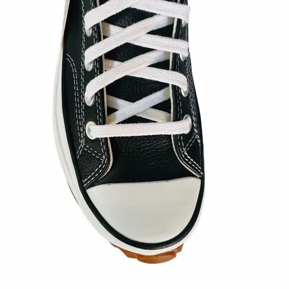 ⭐Converse Run Star Hike Hi Sz 7.5 Men Shoes Leather Sneakers Black White A04292