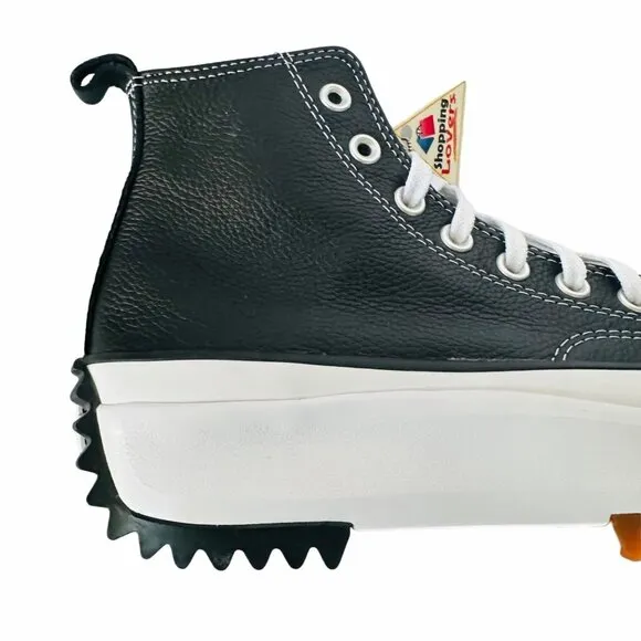 ⭐Converse Run Star Hike Hi Sz 7.5 Men Shoes Leather Sneakers Black White A04292