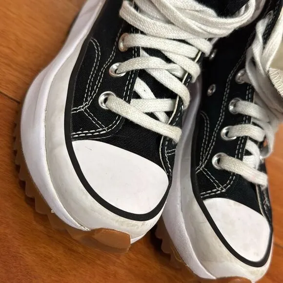 Converse Run Star Hike Hi Women Shoes Sneakers Black size 4.5