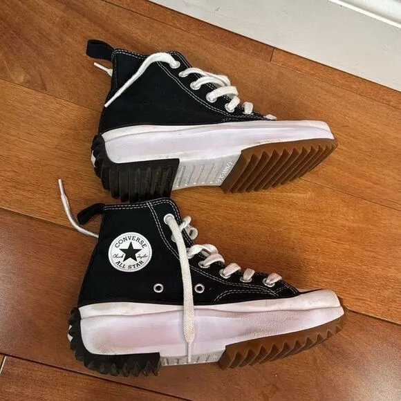 Converse Run Star Hike Hi Women Shoes Sneakers Black size 4.5