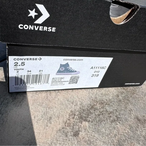 Converse Shinefetti Glitter black high top shoes easy on NWT girls 2.5