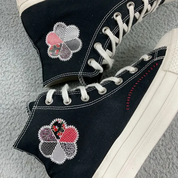 Converse‎ Shoes 10 Chuck Taylor Lift Hi Crafted Patchwork All Star Flower Patch