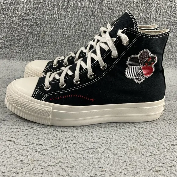 Converse‎ Shoes 10 Chuck Taylor Lift Hi Crafted Patchwork All Star Flower Patch