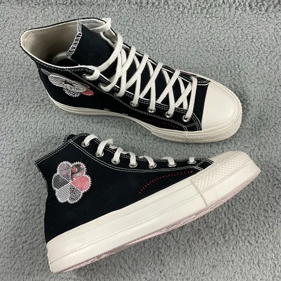 Converse‎ Shoes 10 Chuck Taylor Lift Hi Crafted Patchwork All Star Flower Patch