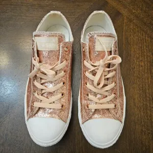 Converse Shoes Girls Size 6 Chuck Taylor All Star Low GS Dusk Pink Glitter Rose