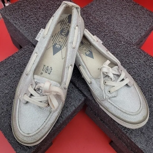 Converse Silver Glitter All Star Women's Shoes Size 6