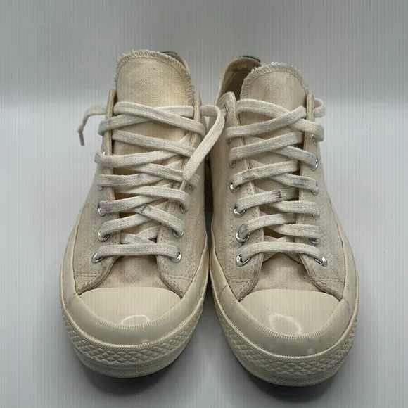 Converse Sz 10 Authentic Comme des Garcons PLAY Cream and Red Heart Sneakers