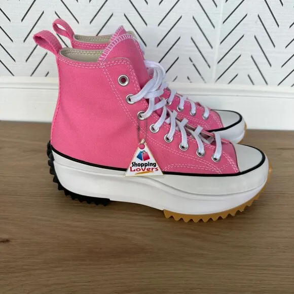 🤩Converse Sz 7.5 Women's Shoes Run Star Hike Pop High Top Sneakers Pink A08735C