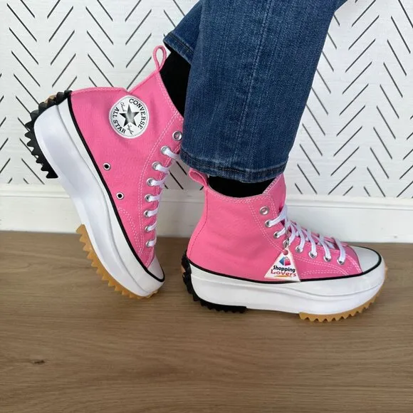 🤩Converse Sz 7.5 Women's Shoes Run Star Hike Pop High Top Sneakers Pink A08735C