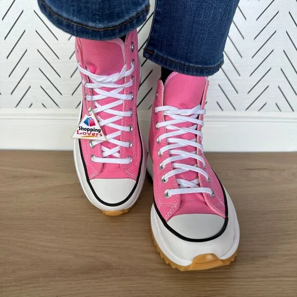 🤩Converse Sz 7.5 Women's Shoes Run Star Hike Pop High Top Sneakers Pink A08735C