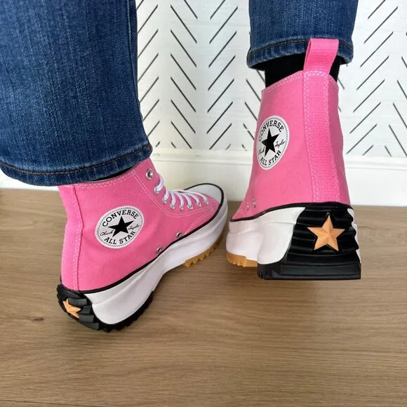 🤩Converse Sz 7.5 Women's Shoes Run Star Hike Pop High Top Sneakers Pink A08735C