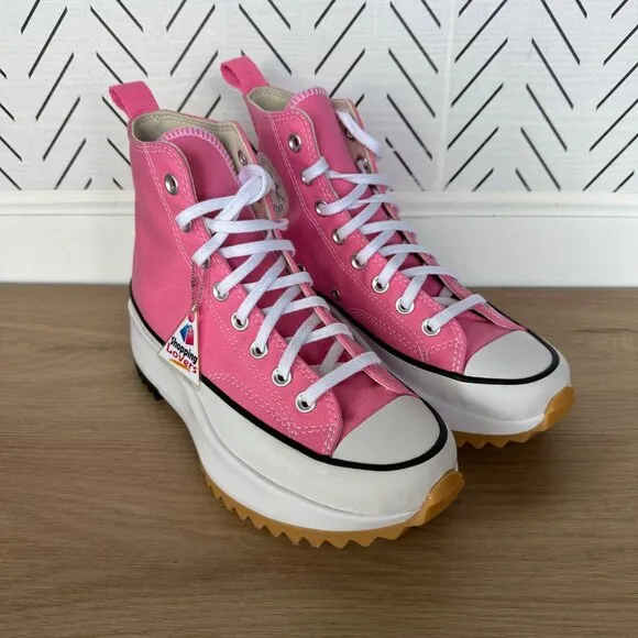 🤩Converse Sz 7.5 Women's Shoes Run Star Hike Pop High Top Sneakers Pink A08735C