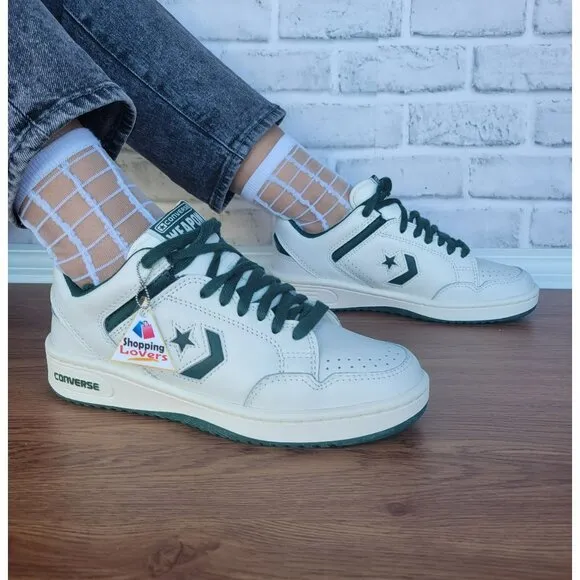 ⭐Converse Tenis Weapon OX Size 7 Women's Shoes Leather Green/White A11212C New