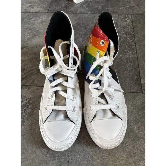 Converse Unisex Chuck Taylor High Top Shoes Sneakers Pride Rainbow 5 Men 7 Lady