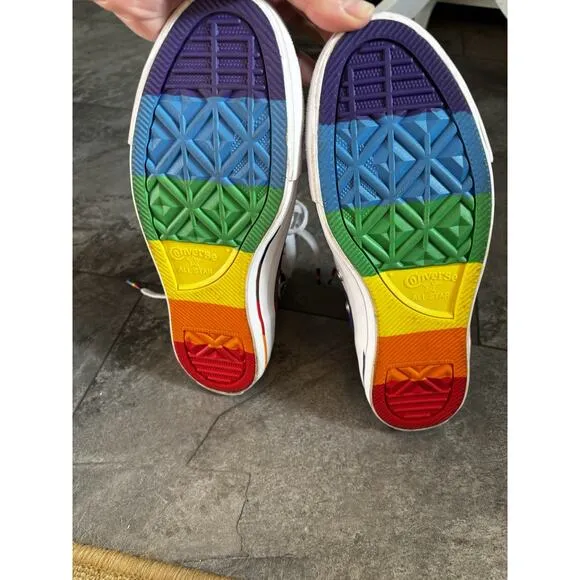 Converse Unisex Chuck Taylor High Top Shoes Sneakers Pride Rainbow 5 Men 7 Lady