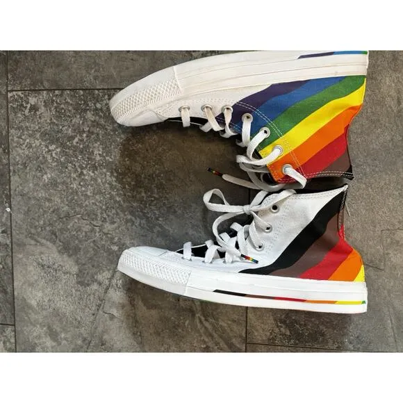 Converse Unisex Chuck Taylor High Top Shoes Sneakers Pride Rainbow 5 Men 7 Lady